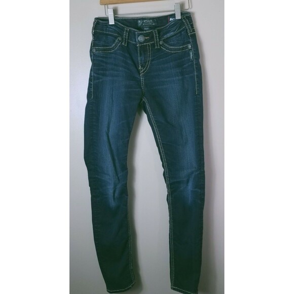Silver Jeans Women 26 x 29 Suki Super Skinny Super Stretch Blue Denim Pants - Picture 4 of 9